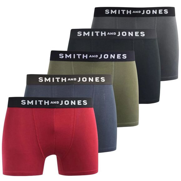 Smith & Jones Mens Cedar Boxer Shorts (Pack of 5) / Multicolored - Picture 1 of 6